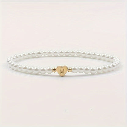 Elegant Armbånd med Initial i Hjerte (A–Z)