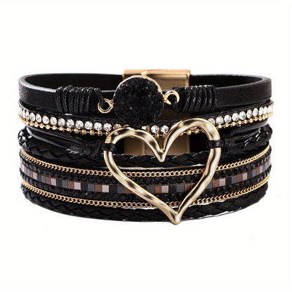 Boho-armbånd i Læder med Flere Lag