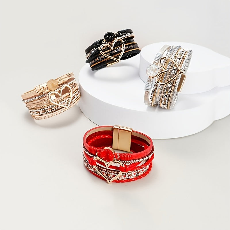 Boho-armbånd i Læder med Flere Lag