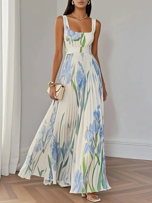 Yara™ - Plisseret maxikjole i chiffon