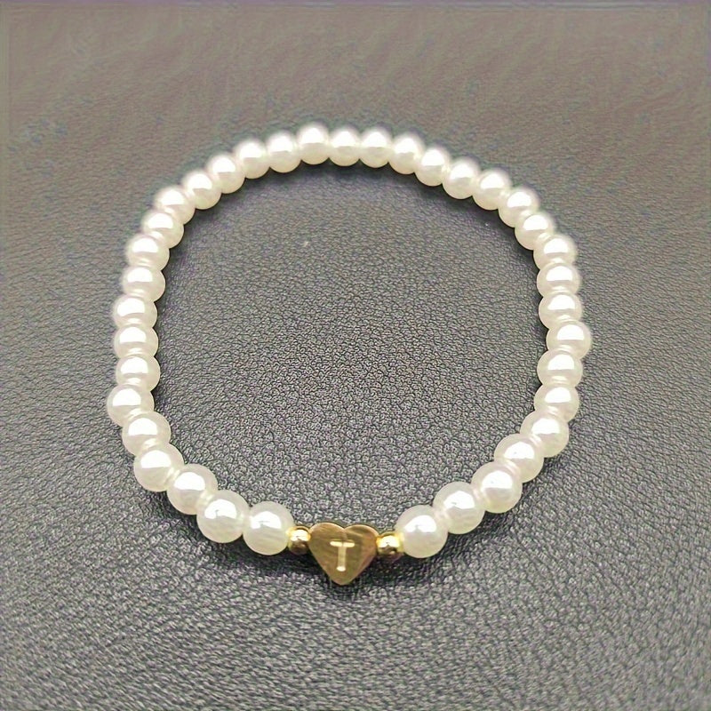 Elegant Armbånd med Initial i Hjerte (A–Z)