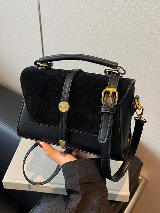 Élodie™ — Firkantet crossbody-taske med chic kontrastsyning