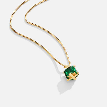 Emerald Cube-halskæde
