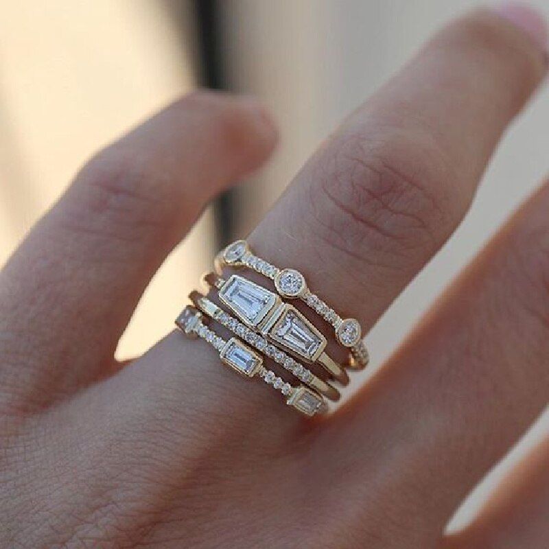 Vintage Sølv Ring Sæt med Turkis