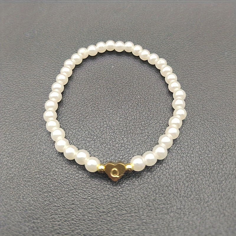 Elegant Armbånd med Initial i Hjerte (A–Z)