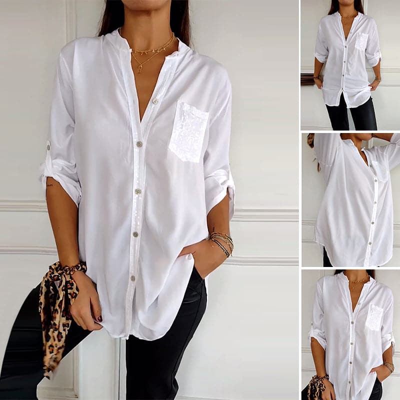 Marina™ — Elegant top med glitrende detaljer