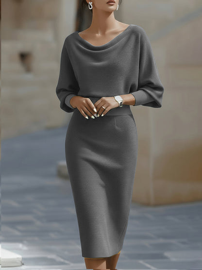 Clarisse™ — Elegant tidløs draperet midikjole