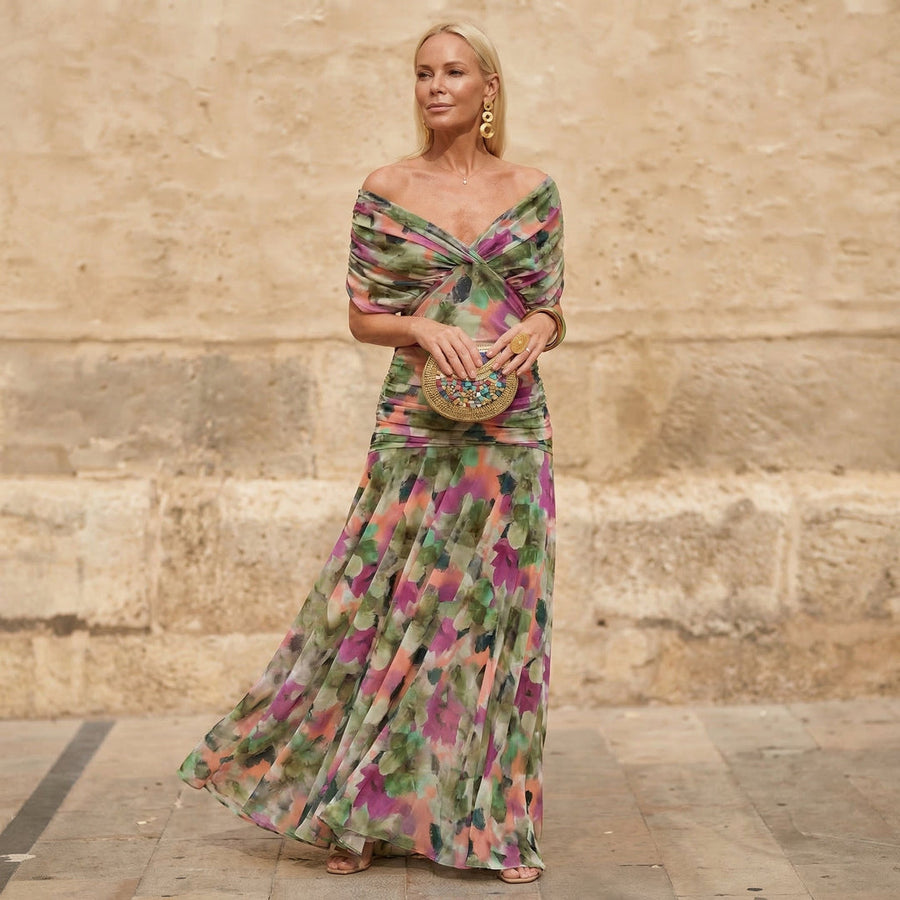 Kelsey | Elegant farverig kjole