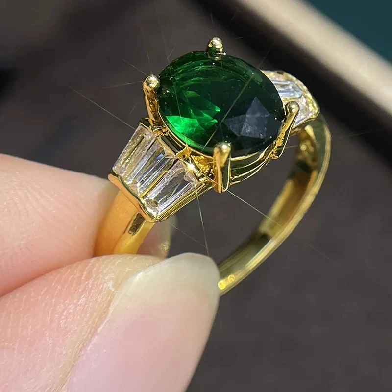 Vintage Grøn Zirconia Guldring