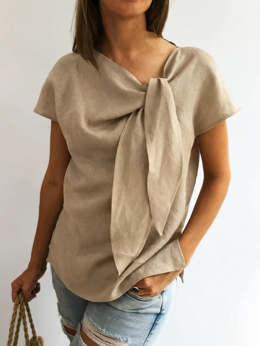 Elisa™ — Elegant bluse med sløjfe