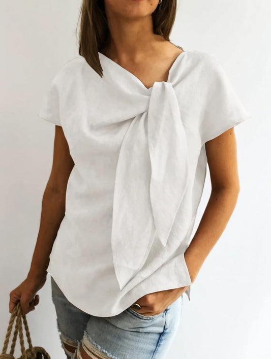 Elisa™ — Elegant bluse med sløjfe