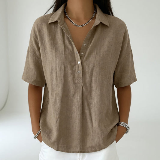 Tiphaine™ — Afslappet skjortebluse med sommerlig blødhed