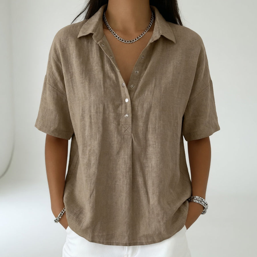 Tiphaine™ — Afslappet skjortebluse med sommerlig blødhed
