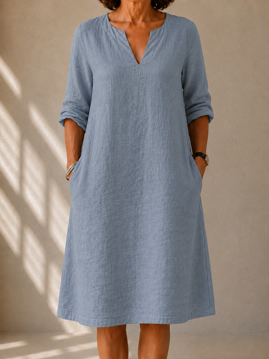 Blød kjole med henley-hals Élina
