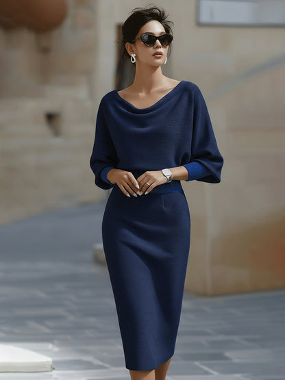 Clarisse™ — Elegant tidløs draperet midikjole
