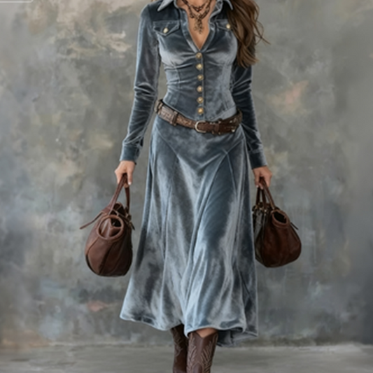 Madeleine™ — Elegant kjole med fløjlsblødt look