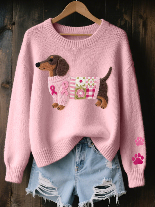 Claudine™ | Blød sweater med raffineret gravhundemotiv