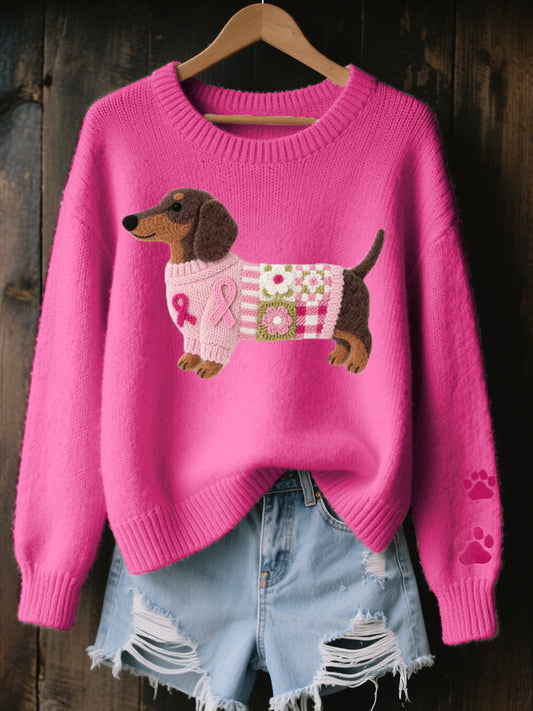 Claudine™ | Blød sweater med raffineret gravhundemotiv
