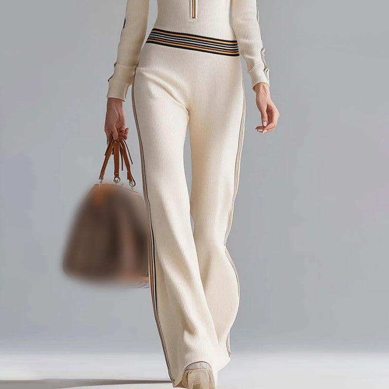Camille™ — Strikket jumpsuit i chic retro-sportsstil